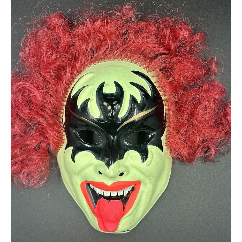 Kiss Gene Simmons Ben Cooper Halloween Mask Hairy Scary 1980 Made Hong Kong VTG